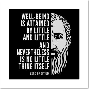 Zeno of Citium Inspirational Stoicism Quote: Well-Being Posters and Art